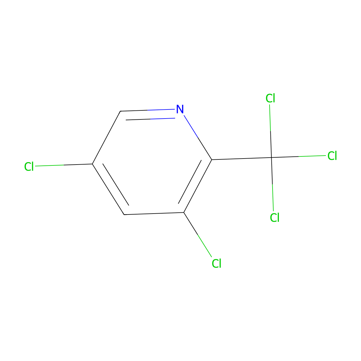 3,5-Dichloro-2-(trichloromethyl)pyridine molecular structure, CAS 1128-16-1