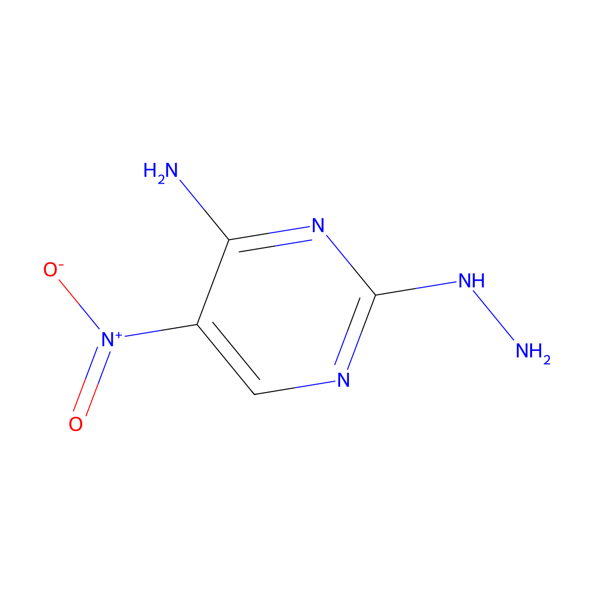 2-Hydrazinyl-5-nitropyrimidin-4-amine molecular structure, CAS 1128-29-6