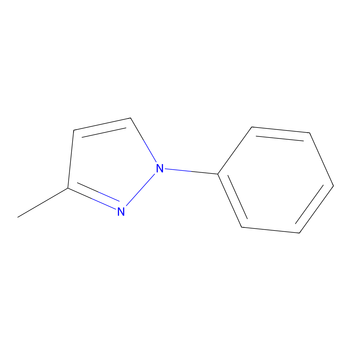3-methyl-1-phenyl-1H-pyrazole molecular structure, CAS 1128-54-7