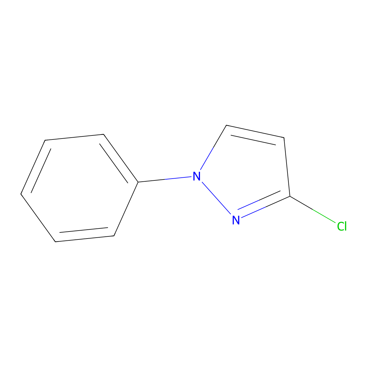 3-Chloro-1-phenyl-1H-pyrazole molecular structure, CAS 1128-55-8