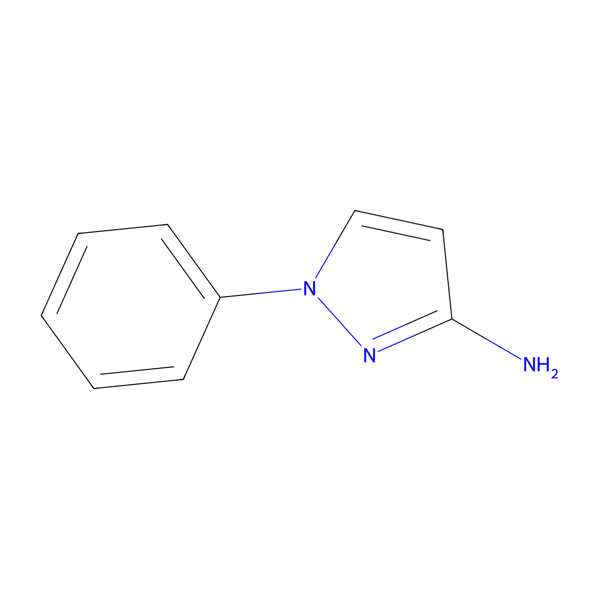 1-phenyl-1H-pyrazol-3-amine molecular structure, CAS 1128-56-9