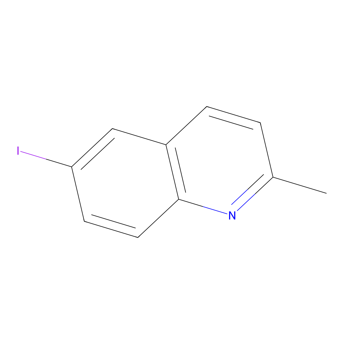 6-Iodo-2-methylquinoline molecular structure, CAS 1128-62-7
