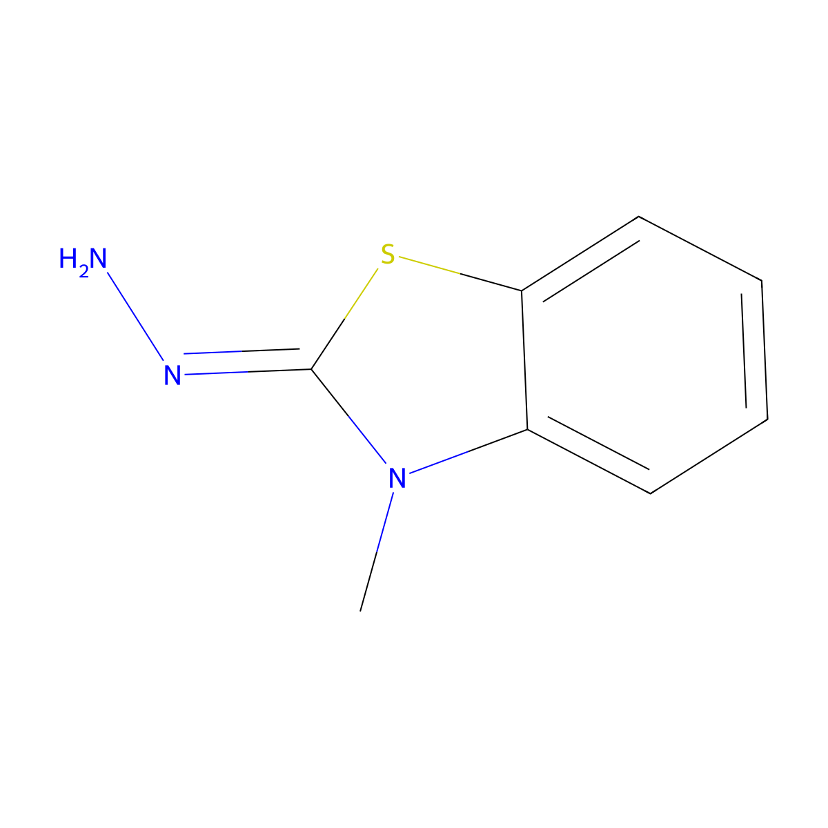 3-methylbenzothiazol-2(3H)-one hydrazone molecular structure, CAS 1128-67-2