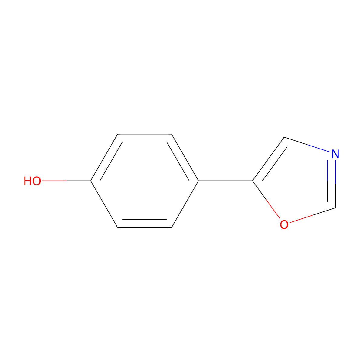 4-(1,3-Oxazol-5-yl)phenol molecular structure, CAS 1128-71-8