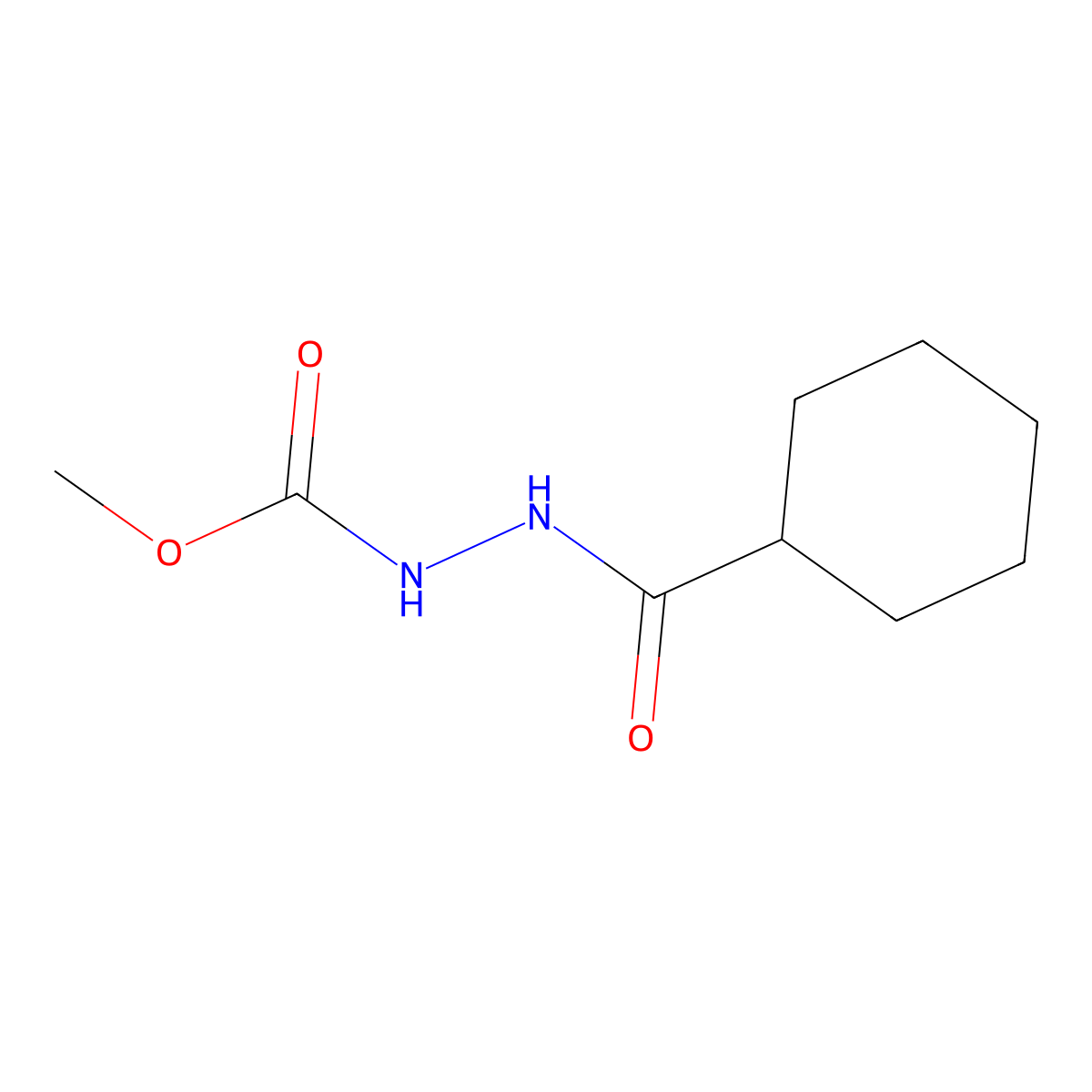 Methyl 2-(cyclohexylcarbonyl)hydrazinecarboxylate molecular structure, CAS 112800-00-7
