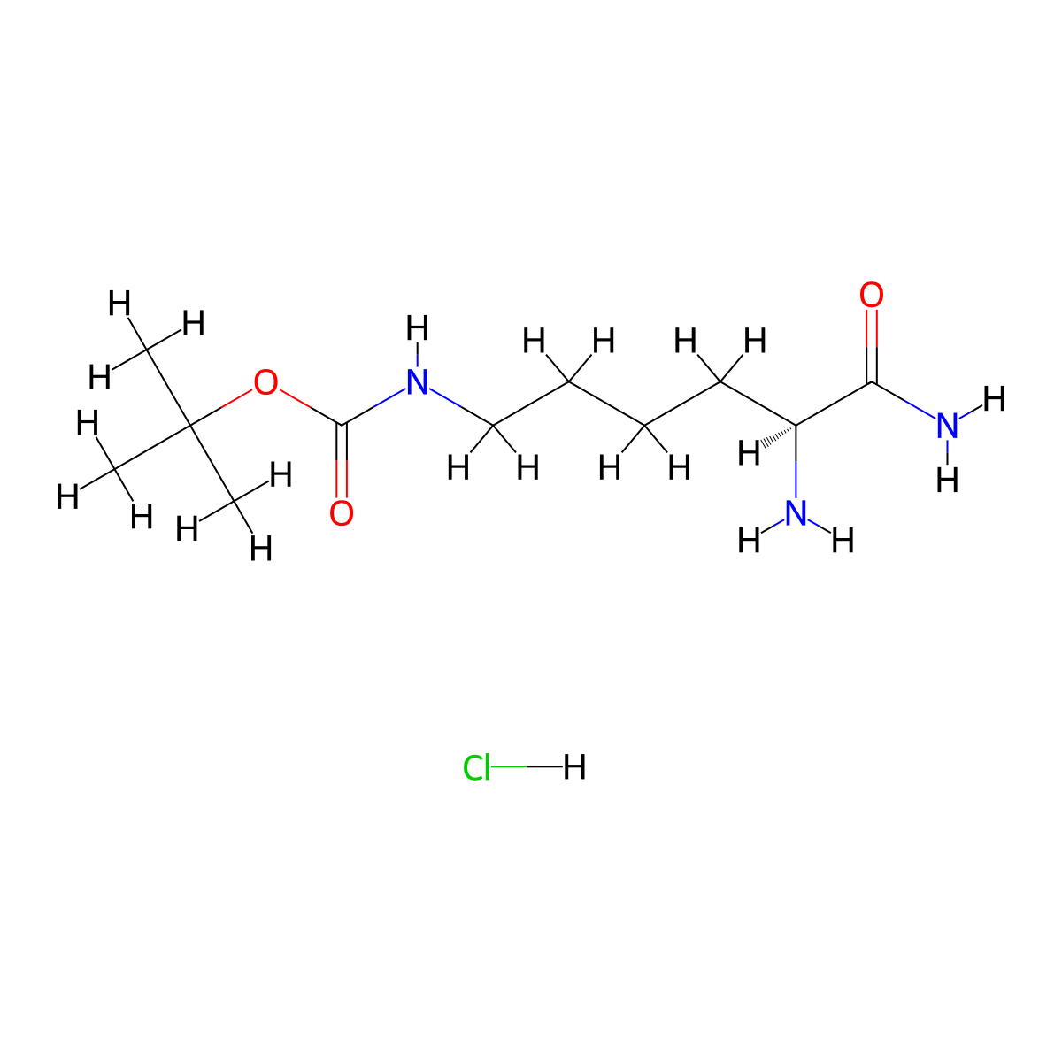 H-Lys(boc)-NH2 hydrochloride molecular structure, CAS 112803-72-2