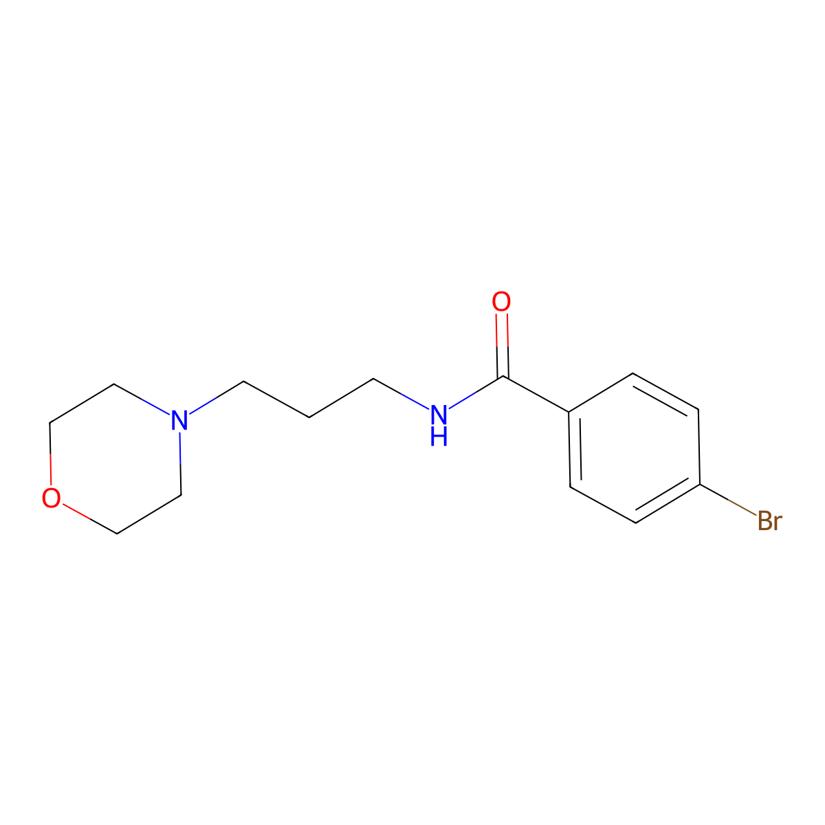 4-bromo-N-(3-morpholin-4-ylpropyl)benzamide molecular structure, CAS 112806-37-8