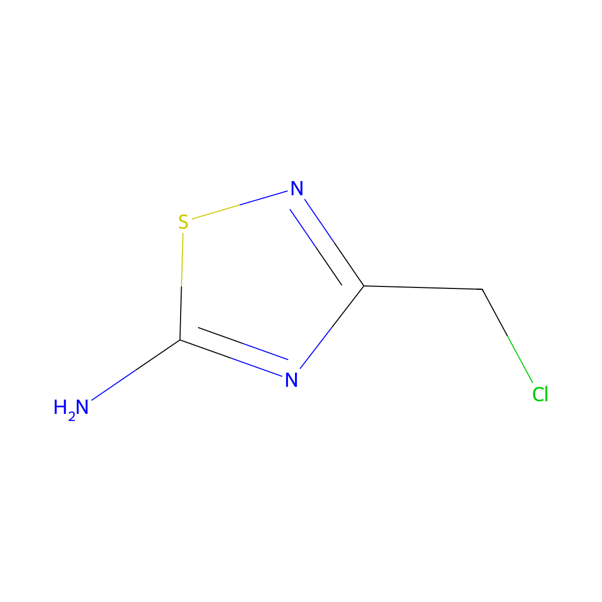 3-(Chloromethyl)-1,2,4-thiadiazol-5-amine molecular structure, CAS 112807-11-1