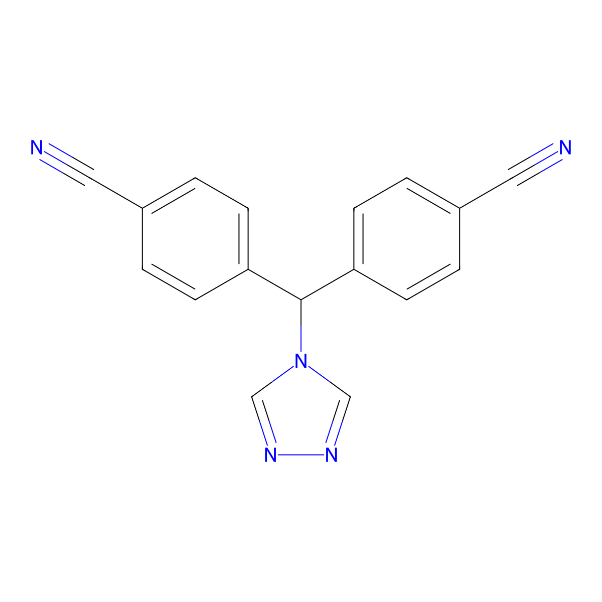 4,4'-(1H-1,3,4-Triazol-1-ylmethylene)dibenzonitrile molecular structure, CAS 112809-52-6