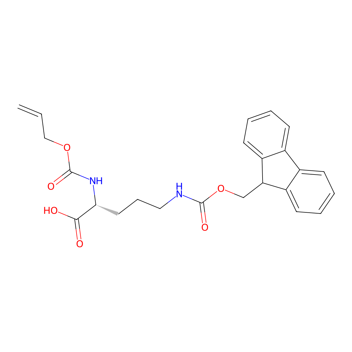 N2-Allyloxycarbonyl-N5-Fmoc-D-ornithine molecular structure, CAS 1128109-41-0