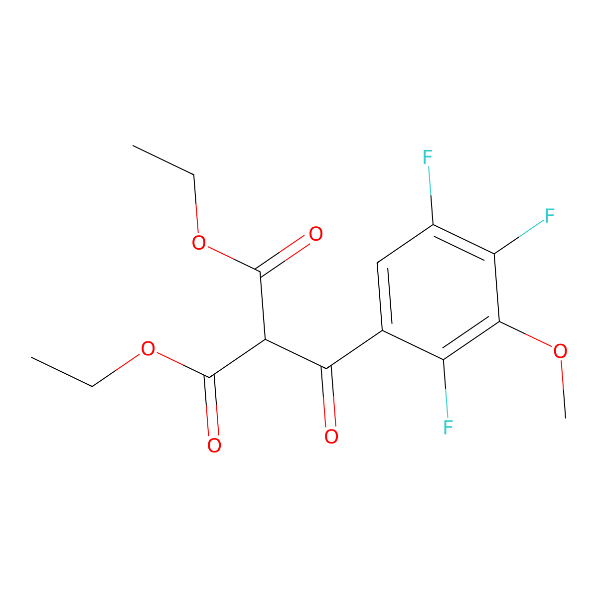 Diethyl 2-(2,4,5-trifluoro-3-methoxybenzoyl)malonate molecular structure, CAS 112811-67-3
