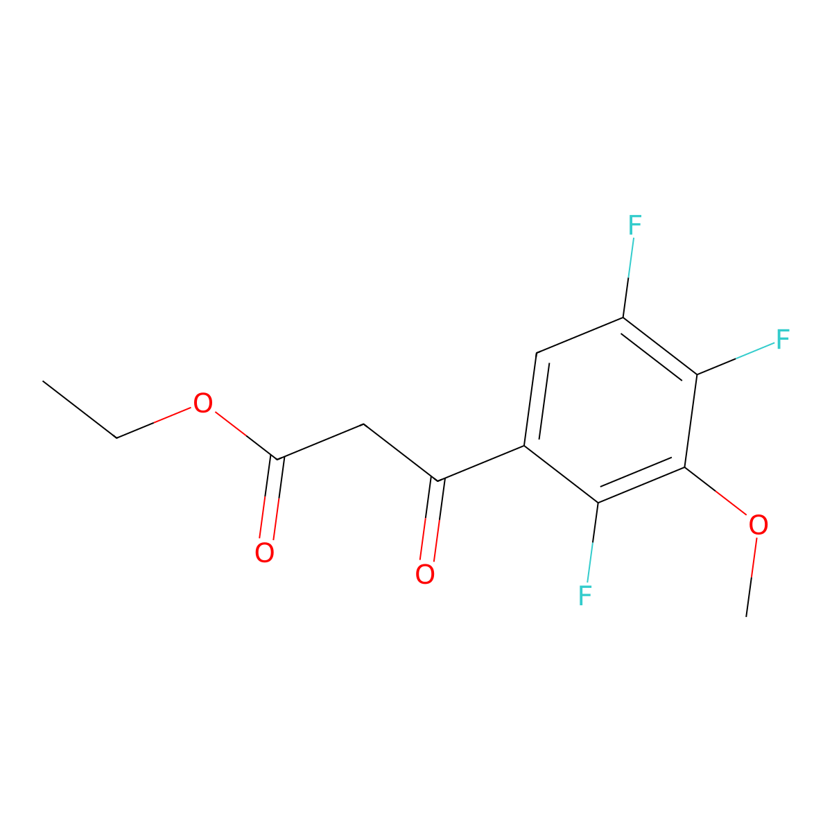 Ethyl 3-oxo-3-(2,4,5-trifluoro-3-methoxyphenyl)propanoate molecular structure, CAS 112811-68-4