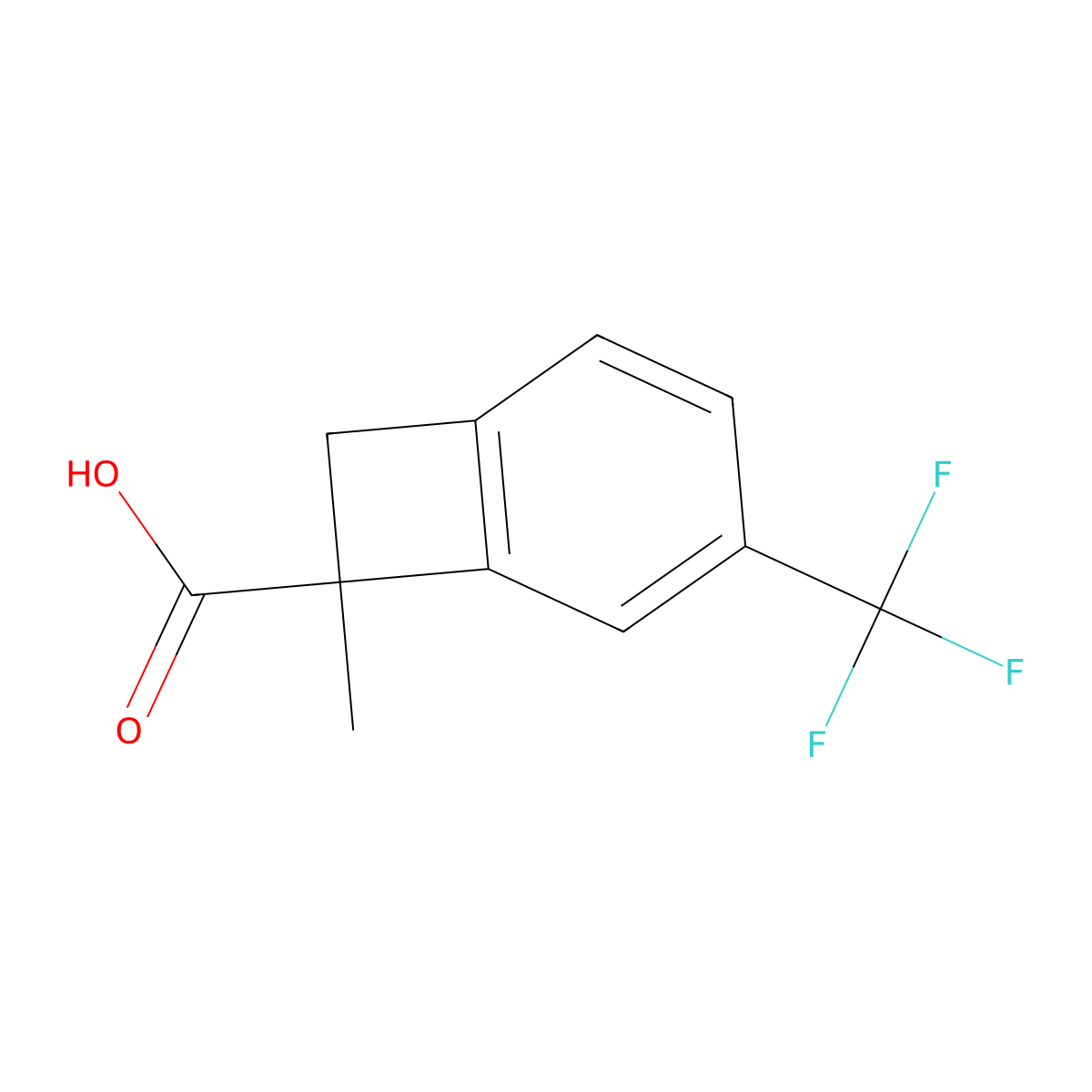 7-Methyl-4-(trifluoromethyl)bicyclo[4.2.0]octa-1,3,5-triene-7-carboxylic acid molecular structure, CAS 1128112-45-7