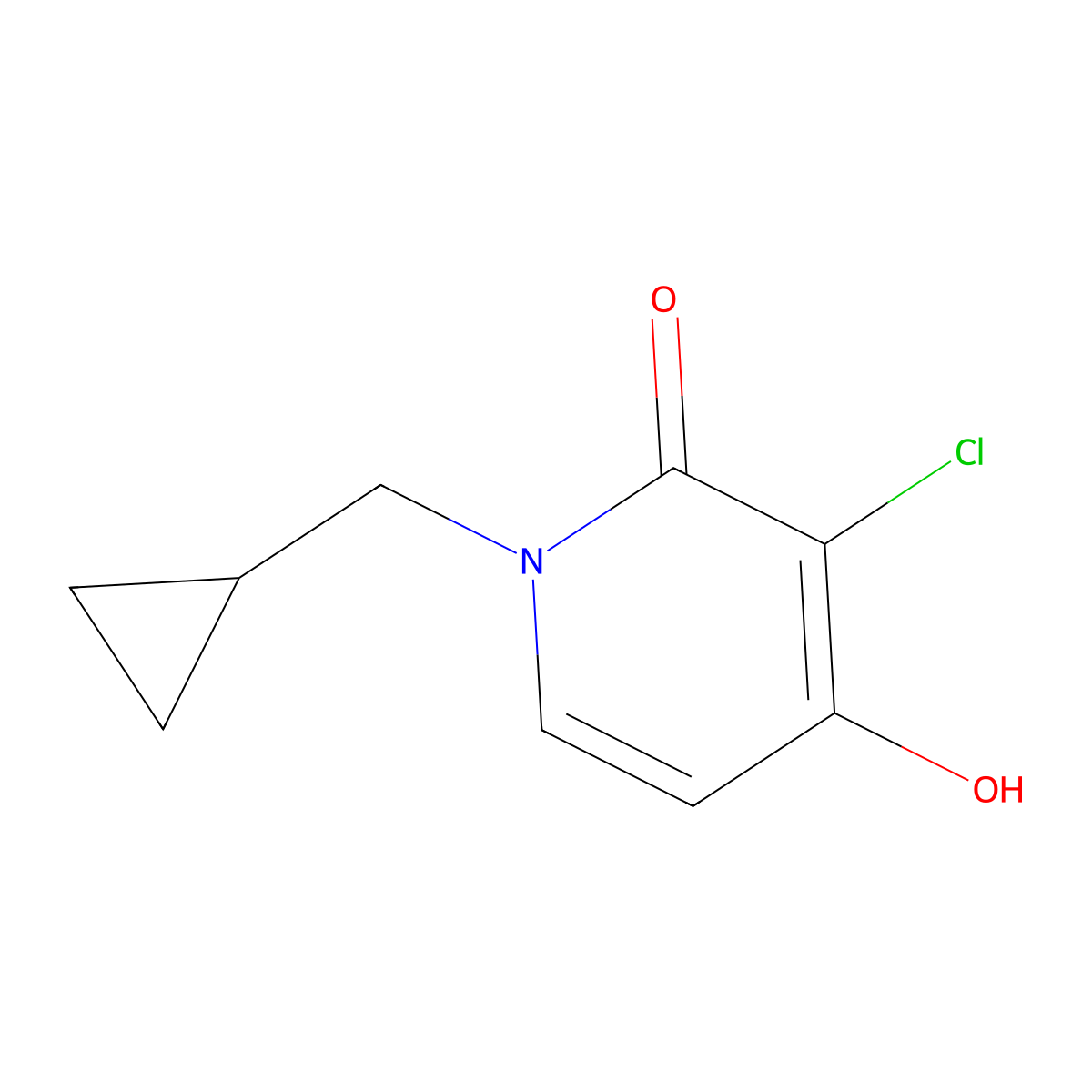 3-Chloro-1-(cyclopropylmethyl)-4-hydroxypyridin-2(1H)-one molecular structure, CAS 1128149-77-8