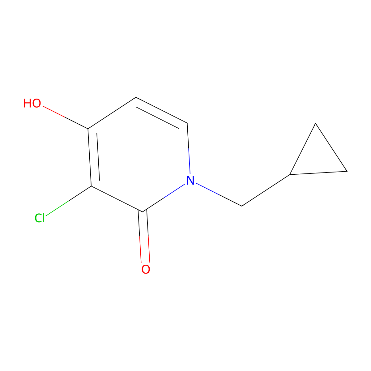 3-Chloro-1-(cyclopropylmethyl)-4-hydroxypyridin-2(1H)-one molecular structure, CAS 1128149-77-8