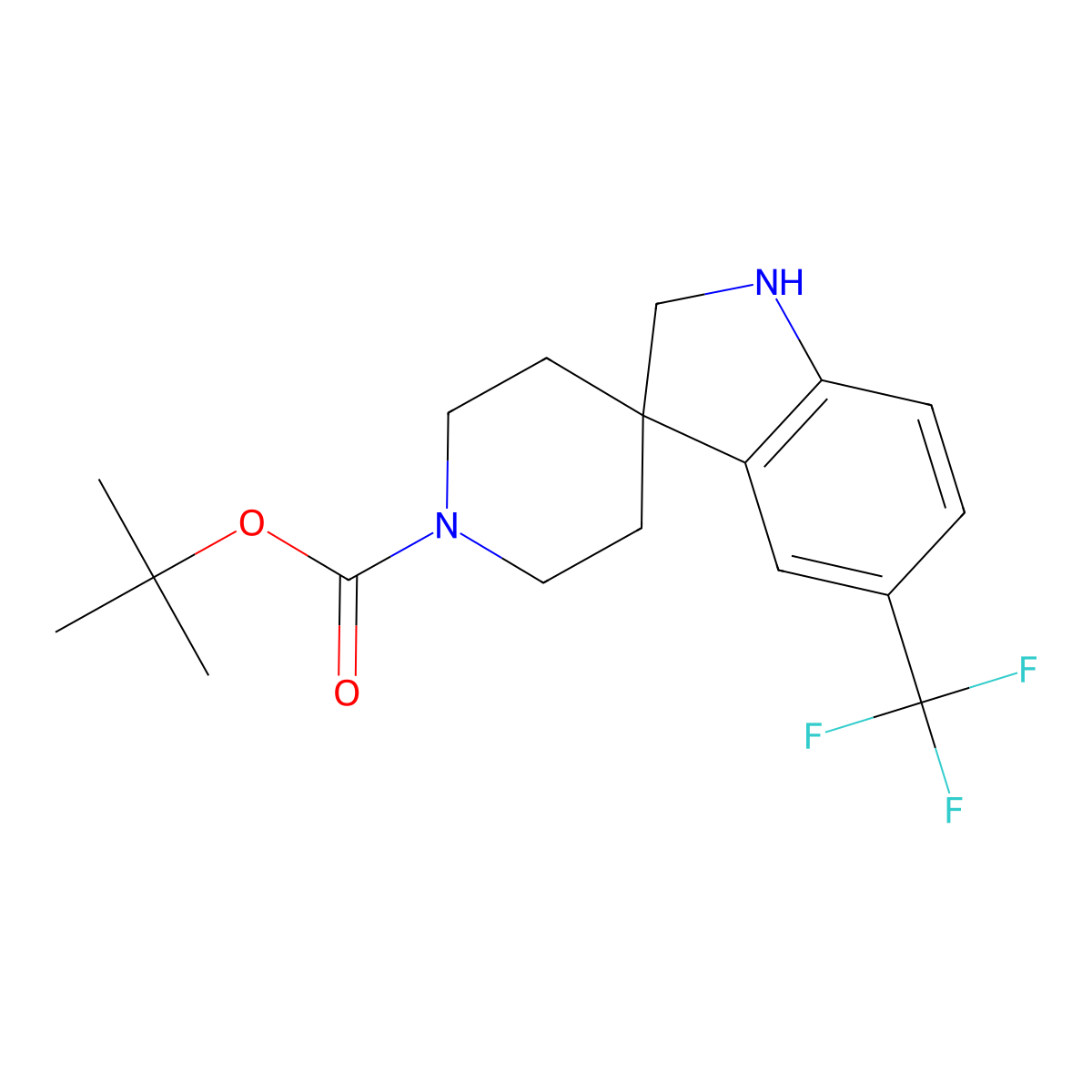 tert-Butyl 5-trifluoromethylspiro[indoline-3,4'-piperidine]-1'-carboxylate molecular structure, CAS 1128150-05-9