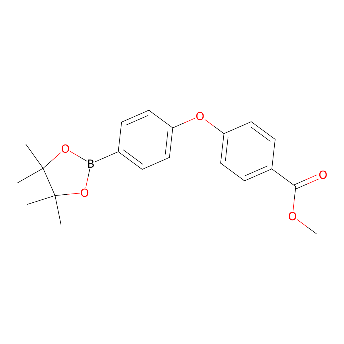 Benzoic acid, 4-[4-(4,4,5,5-tetramethyl-1,3,2-dioxaborolan-2-yl)phenoxy]-, methyl ester molecular structure, CAS 1128150-08-2