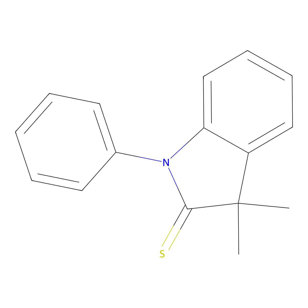 3,3-dimethyl-1-phenyl-1,3-dihydro-2H-indole-2-thione molecular structure, CAS 112817-87-5