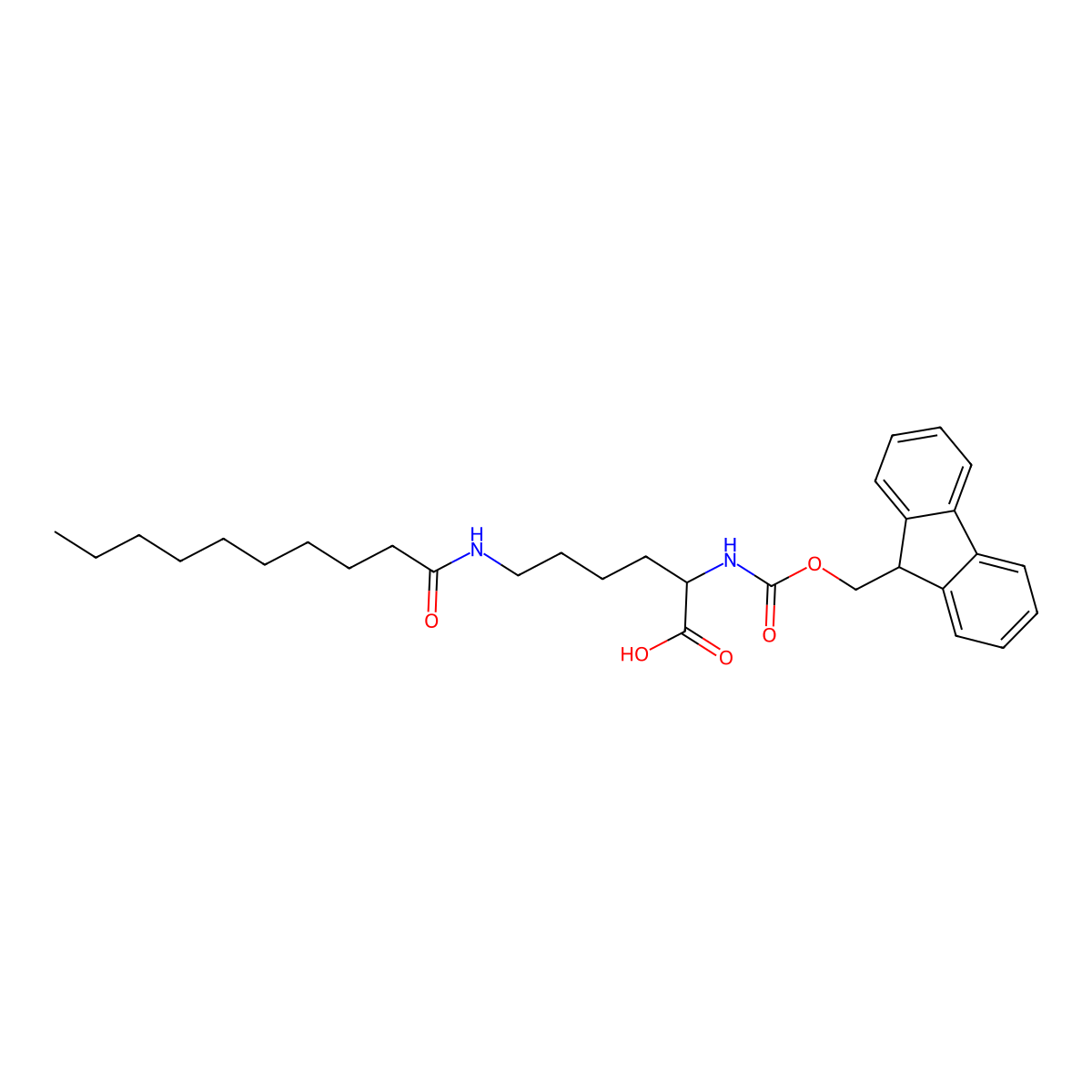 Fmoc-Lys(Decanoyl)-OH molecular structure, CAS 1128181-19-0