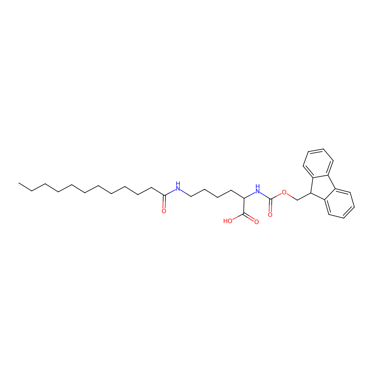 Fmoc-L-Lys(lauroyl)-OH molecular structure, CAS 1128181-21-4