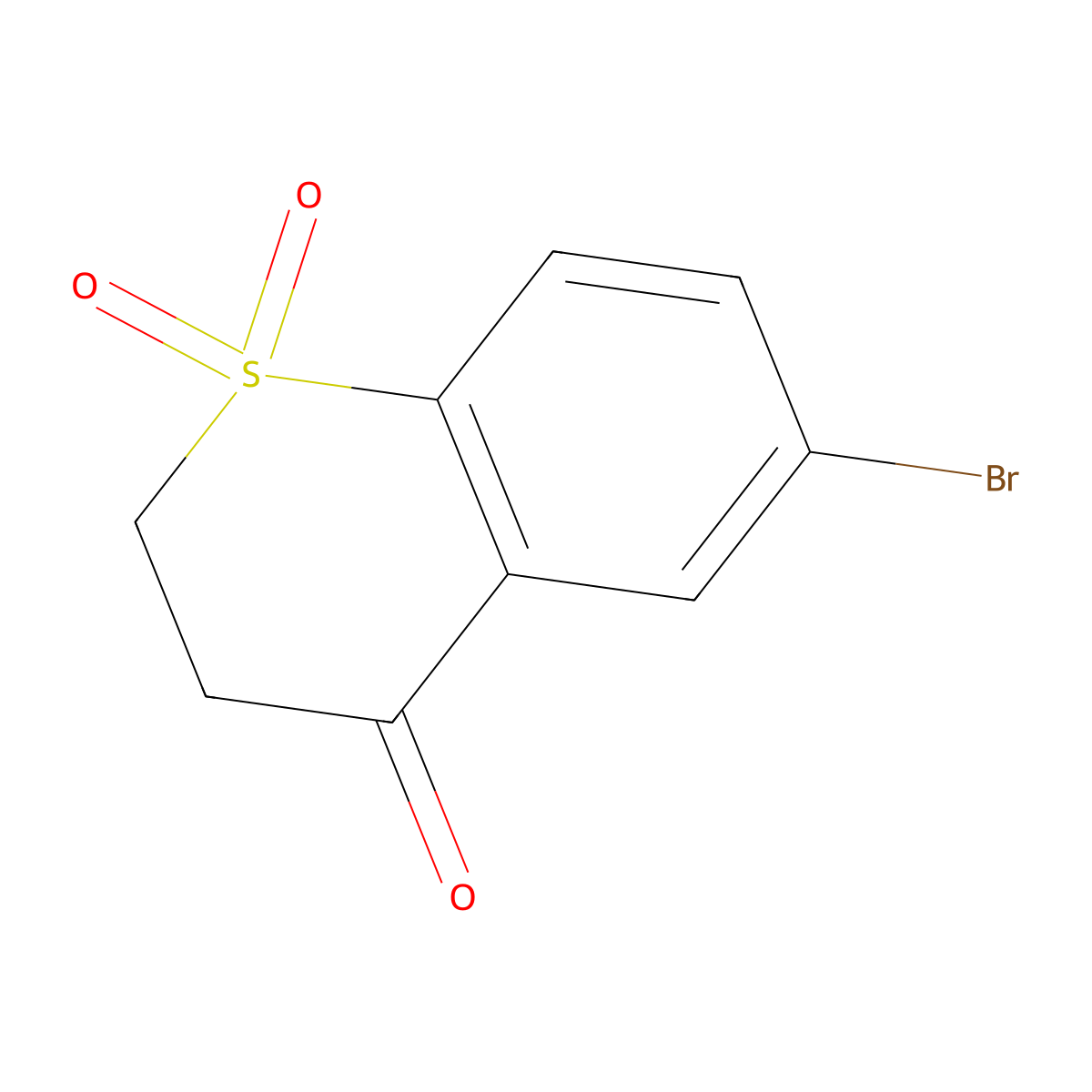 6-bromo-3,4-dihydro-2H-1lambda6-benzothiopyran-1,1,4-trione molecular structure, CAS 112819-26-8