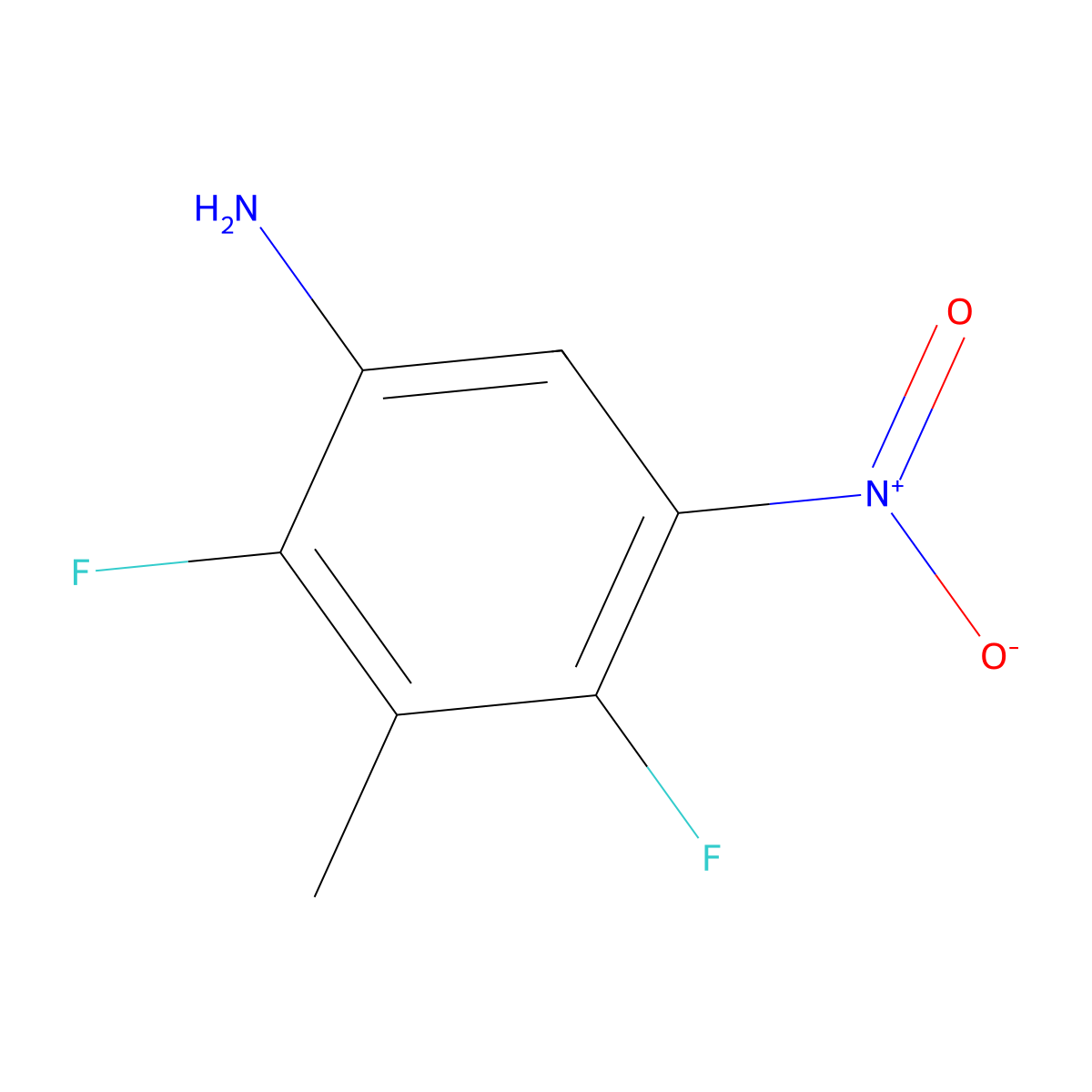 2,4-Difluoro-3-methyl-5-nitrobenzenamine molecular structure, CAS 112822-77-2