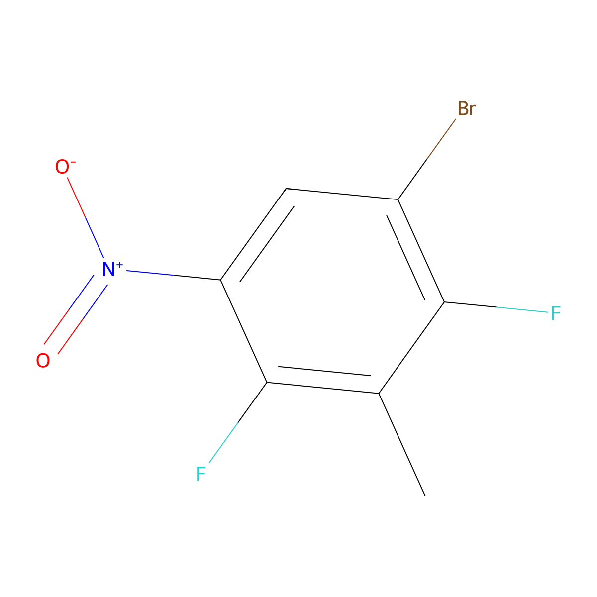 1-Bromo-2,4-difluoro-3-methyl-5-nitrobenzene molecular structure, CAS 112822-78-3