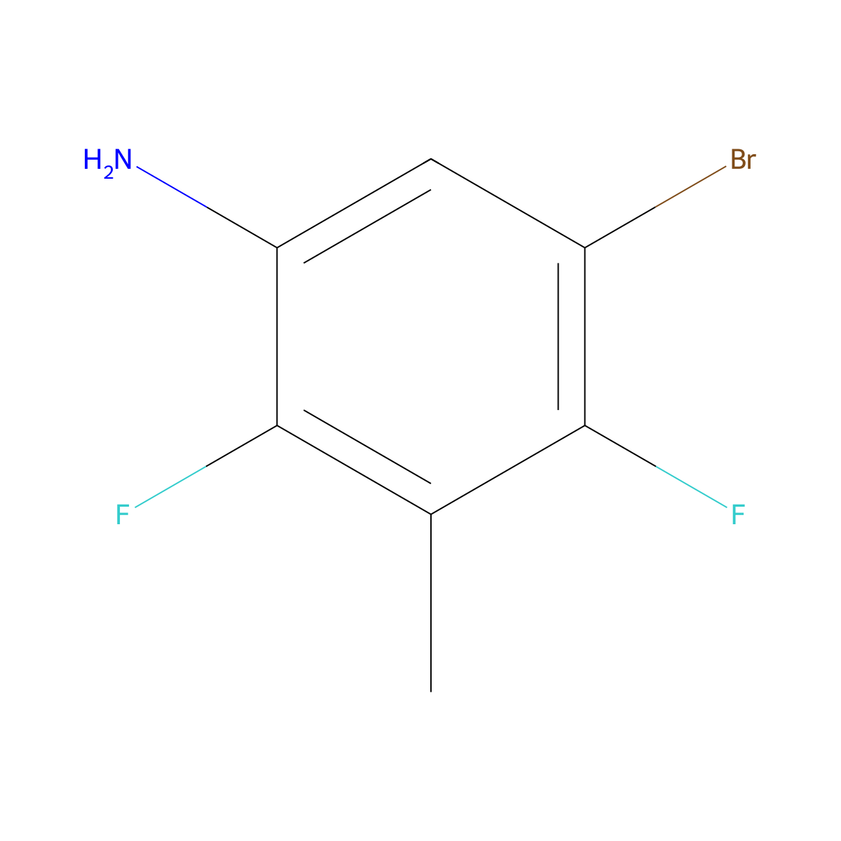 5-Bromo-2,4-difluoro-3-methylbenzenamine molecular structure, CAS 112822-79-4
