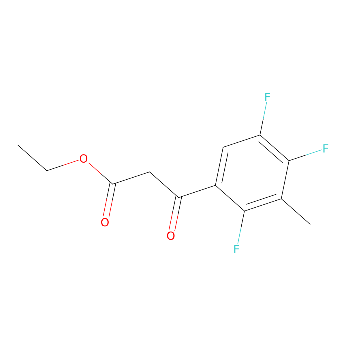 Ethyl 3-(2,4,5-trifluoro-3-methylphenyl)-3-oxopropanoate molecular structure, CAS 112822-88-5