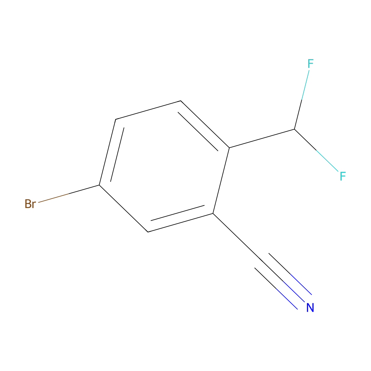 5-Bromo-2-(difluoromethyl)benzonitrile molecular structure, CAS 1128269-99-7