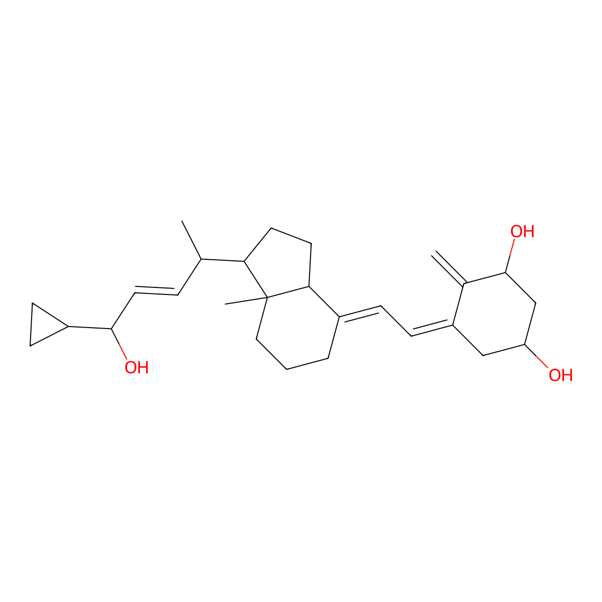 5-[2-[1-(5-cyclopropyl-5-hydroxypent-3-en-2-yl)-7a-methyl-2,3,3a,5,6,7-hexahydro-1H-inden-4-ylidene]ethylidene]-4-methylenecyclohexane-1,3-diol molecular structure, CAS 112828-00-9