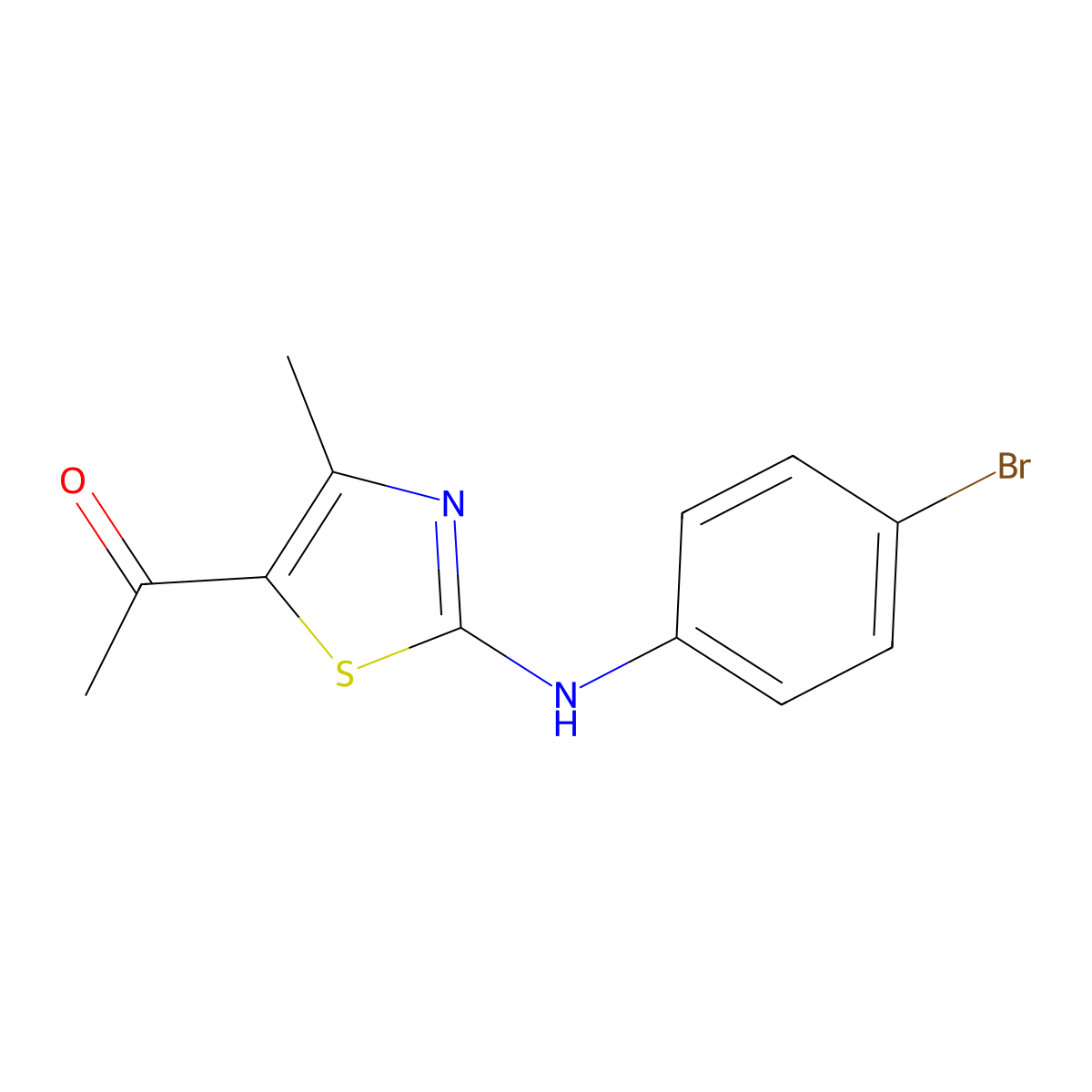 1-[2-(4-Bromoanilino)-4-methyl-1,3-thiazol-5-yl]ethanone molecular structure, CAS 112833-16-6