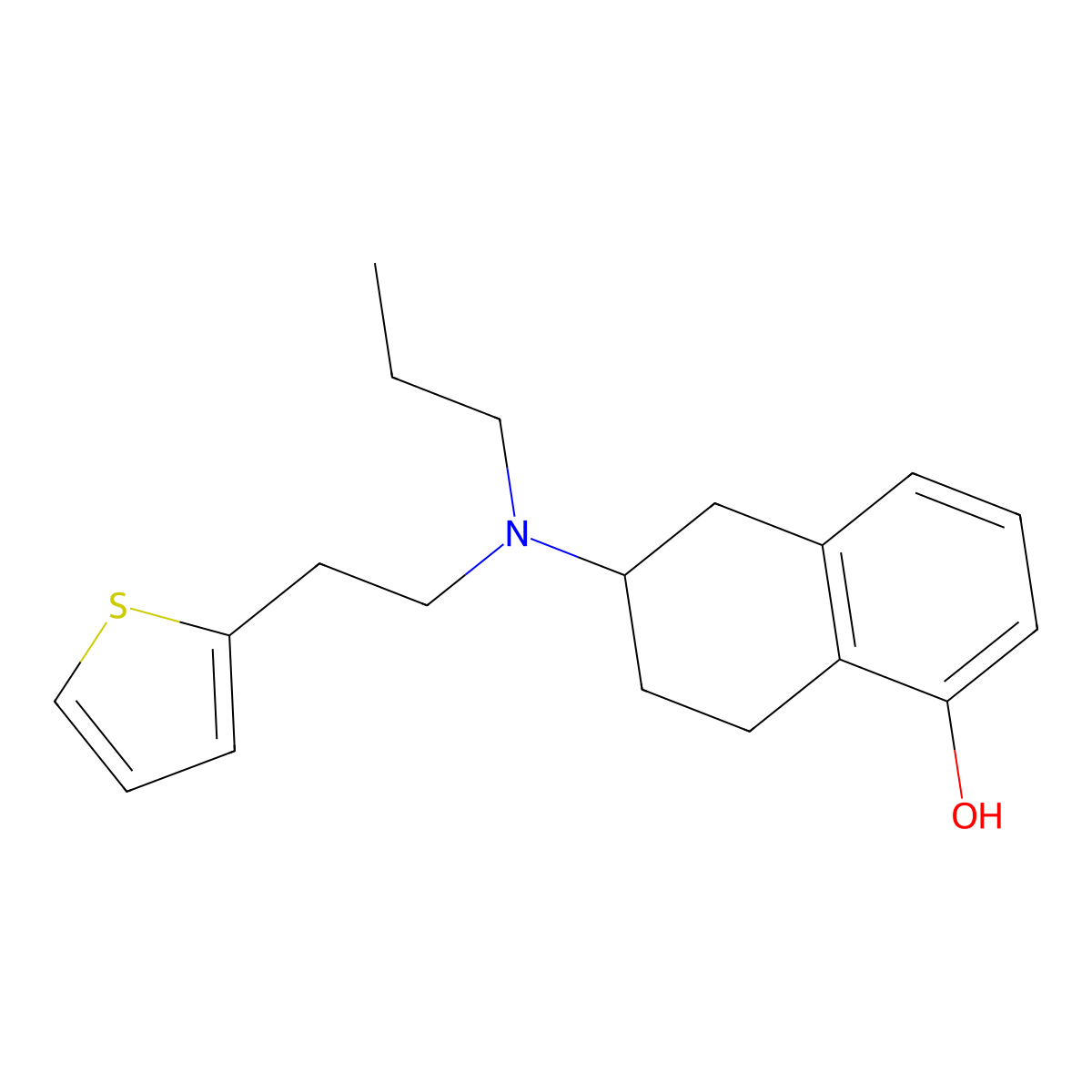 Rotigotine, (+)- molecular structure, CAS 112835-48-0