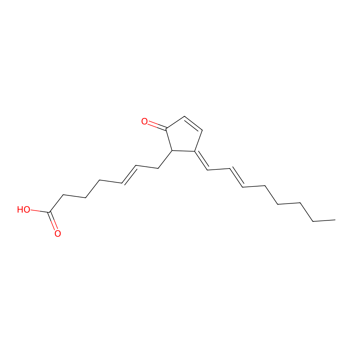 7-[(1R)-2-oct-2-enylidene-5-oxocyclopent-3-en-1-yl]hept-5-enoic acid molecular structure, CAS 112839-31-3