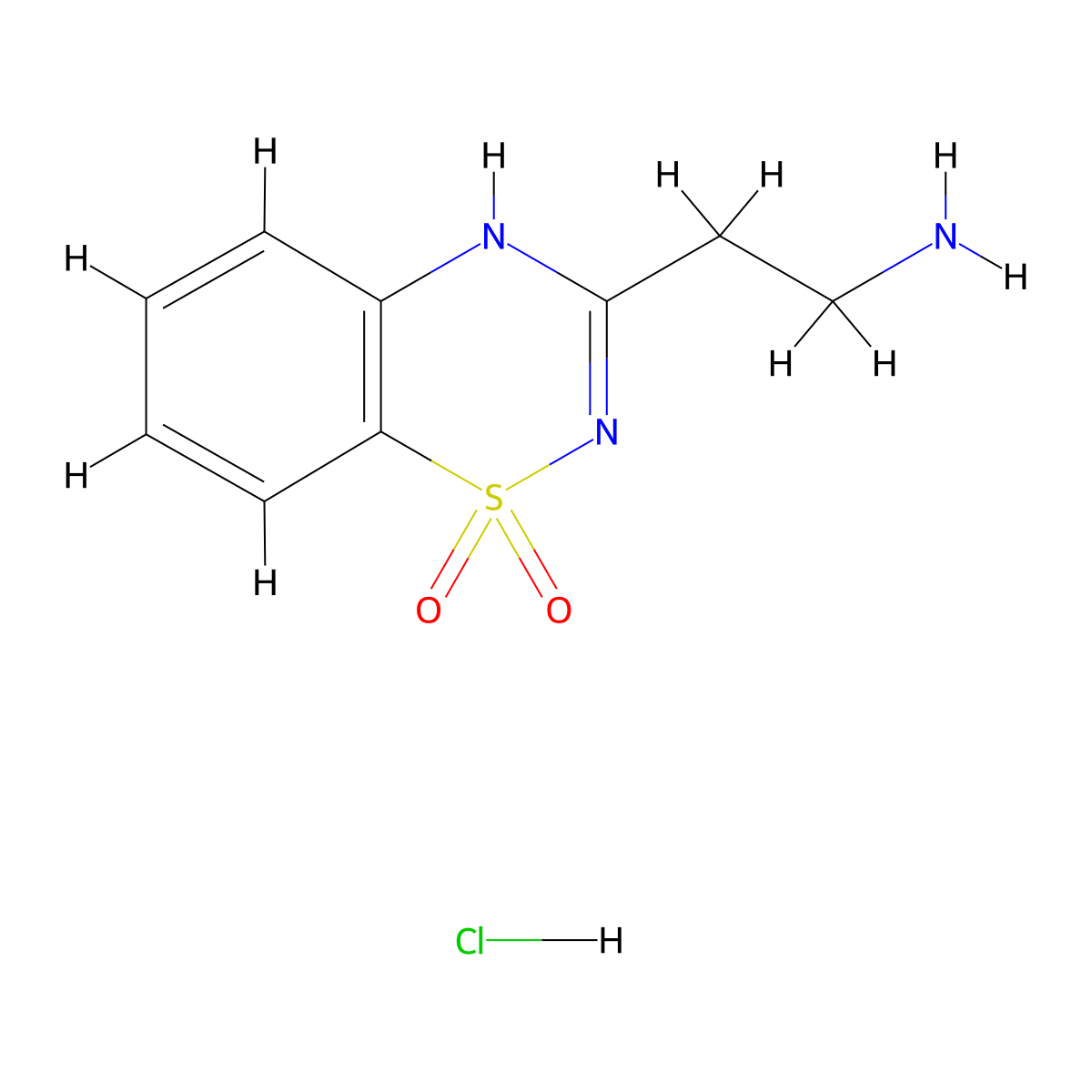 3-(2-aminoethyl)-4H-1lambda6,2,4-benzothiadiazine-1,1-dione hydrochloride molecular structure, CAS 112843-80-8
