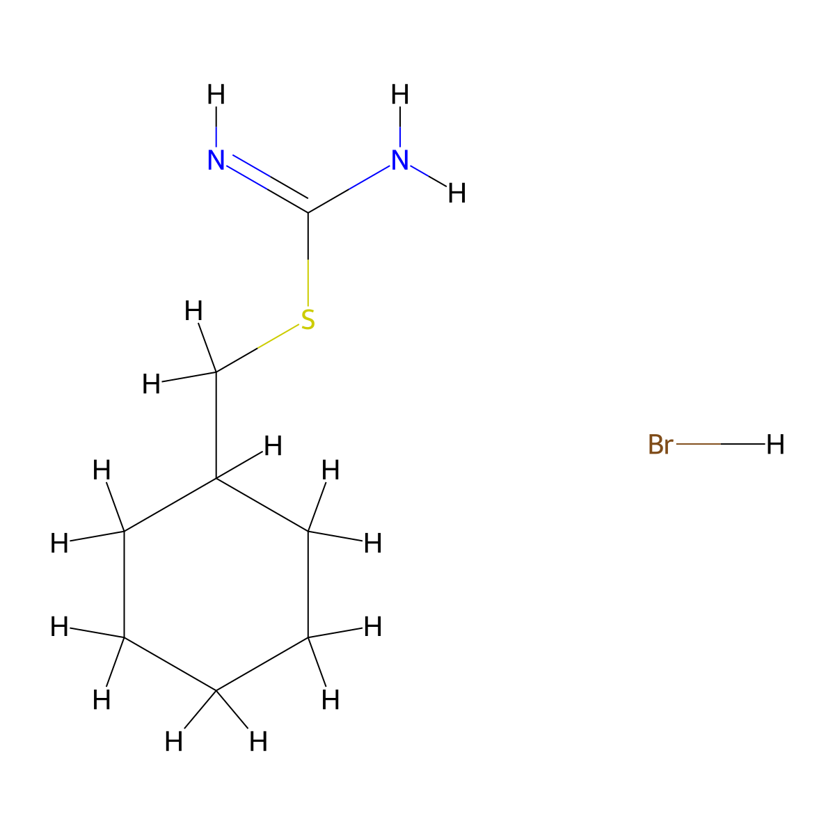 [(Cyclohexylmethyl)sulfanyl]methanimidamide hydrobromide molecular structure, CAS 112844-43-6