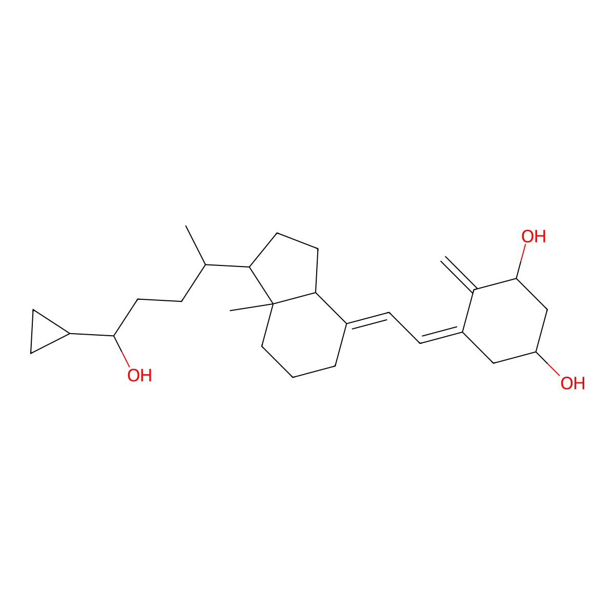 5-[2-[1-(5-cyclopropyl-5-hydroxypentan-2-yl)-7a-methyl-2,3,3a,5,6,7-hexahydro-1H-inden-4-ylidene]ethylidene]-4-methylidenecyclohexane-1,3-diol molecular structure, CAS 112849-14-6