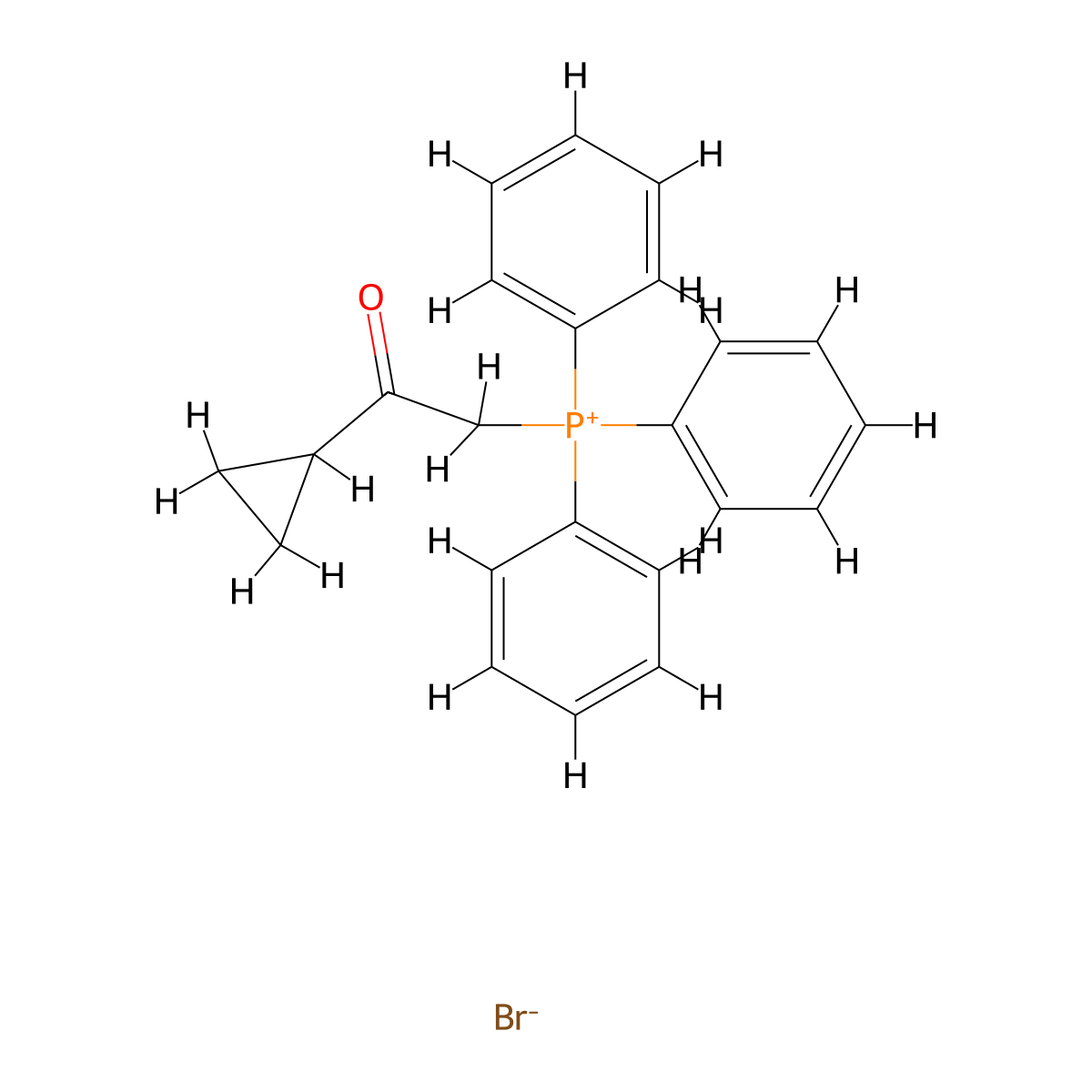 Phosphonium, (2-cyclopropyl-2-oxoethyl)triphenyl-, bromide molecular structure, CAS 112849-15-7