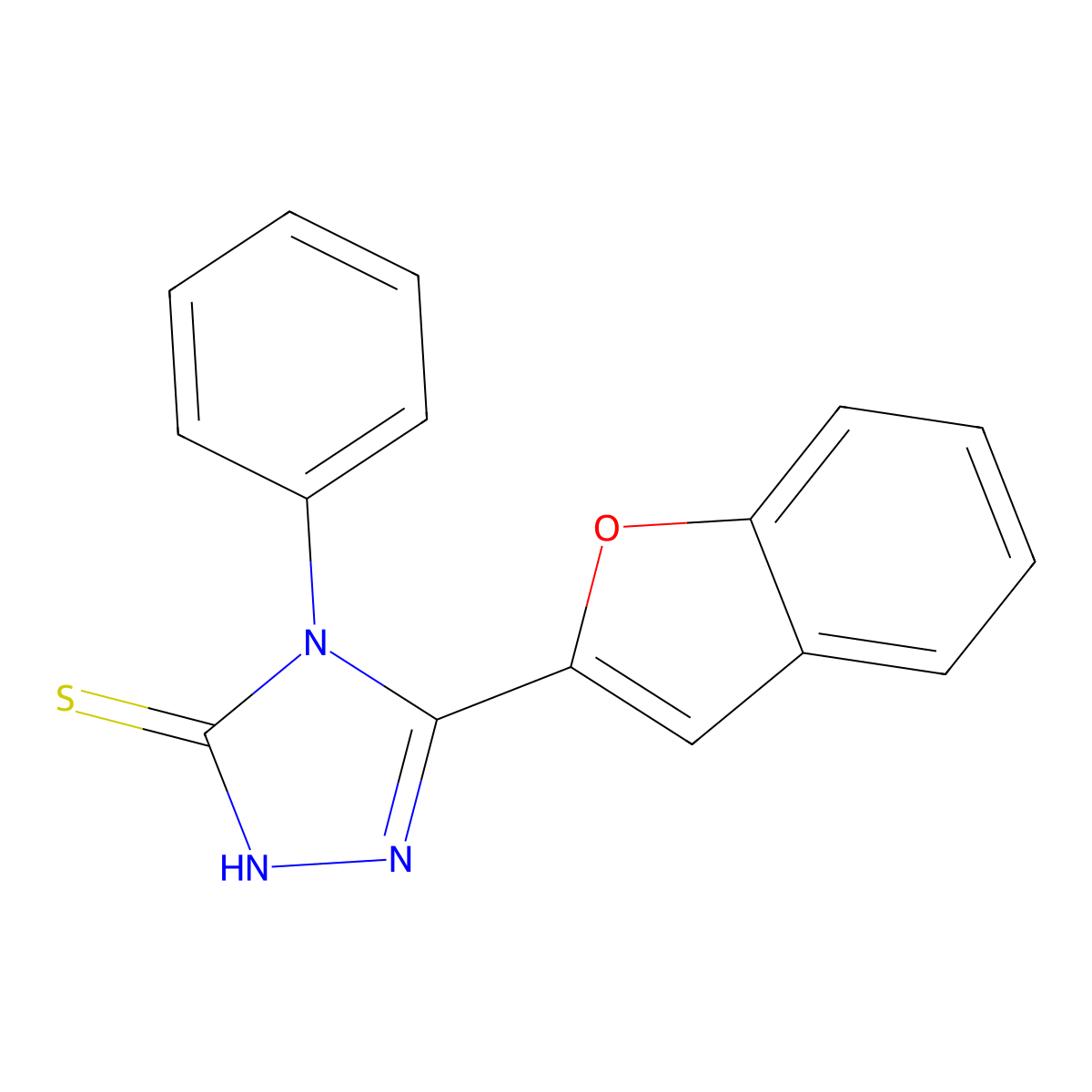 5-(2-Benzofuryl)-4-phenyl-1,2,4-triazole-3-thiol molecular structure, CAS 112853-12-0