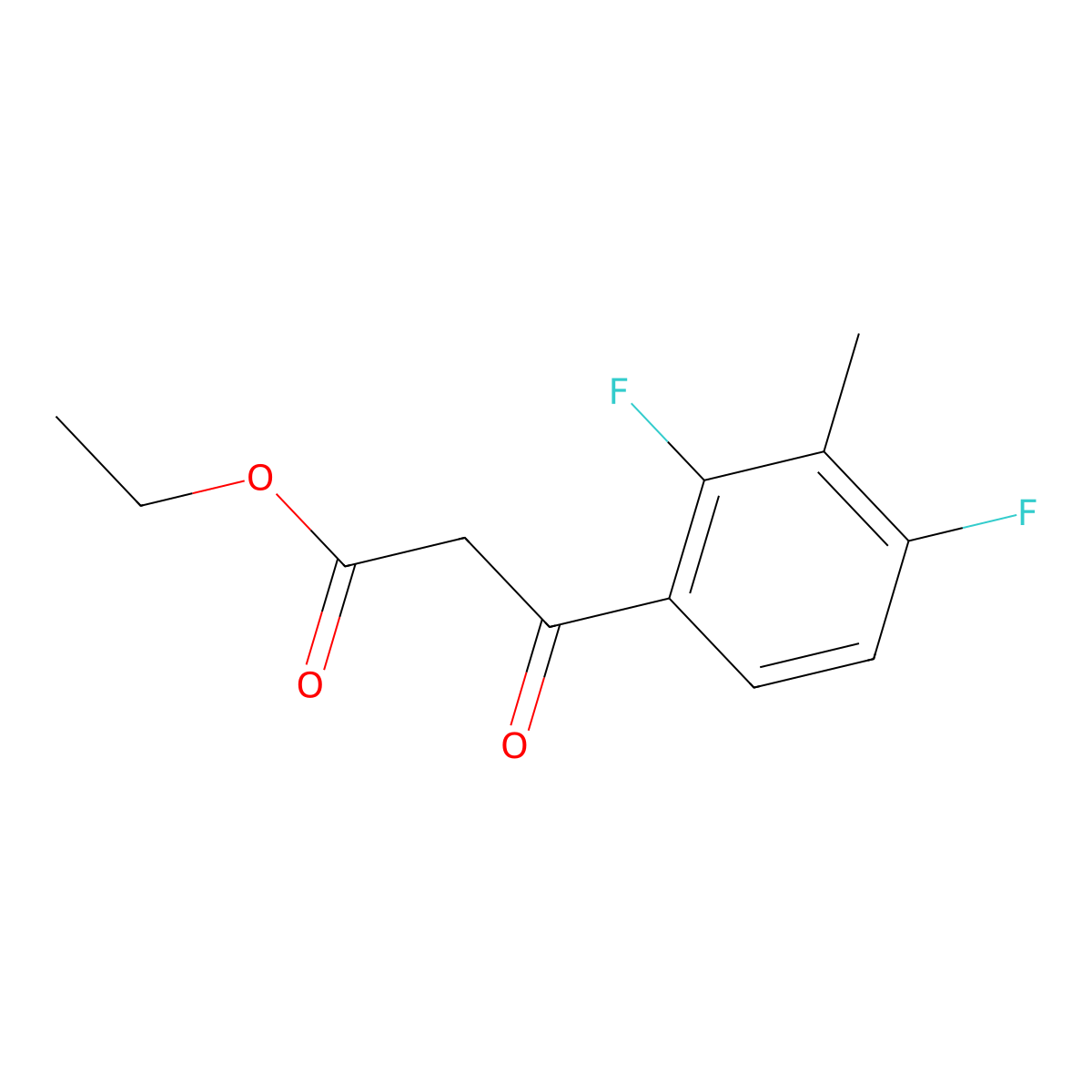 Ethyl (2,4-difluoro-3-methyl-benzoyl)-acetate molecular structure, CAS 112857-69-9