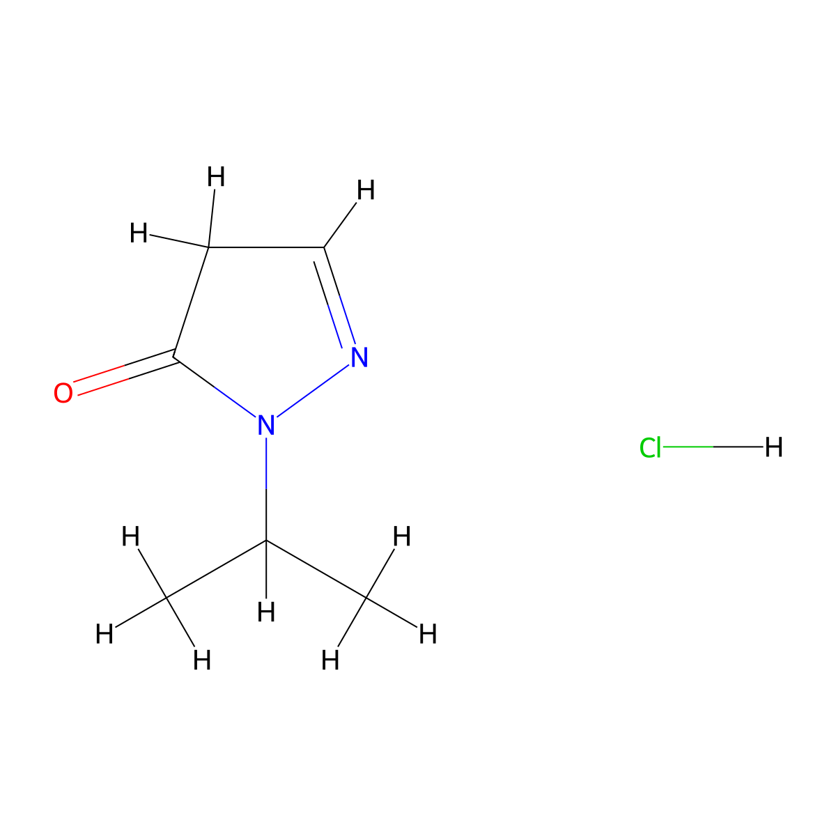 1-(propan-2-yl)-4,5-dihydro-1H-pyrazol-5-one hydrochloride molecular structure, CAS 112858-05-6