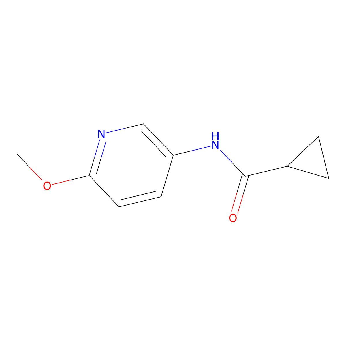 N-(6-methoxypyridin-3-yl)cyclopropanecarboxamide molecular structure, CAS 112860-04-5