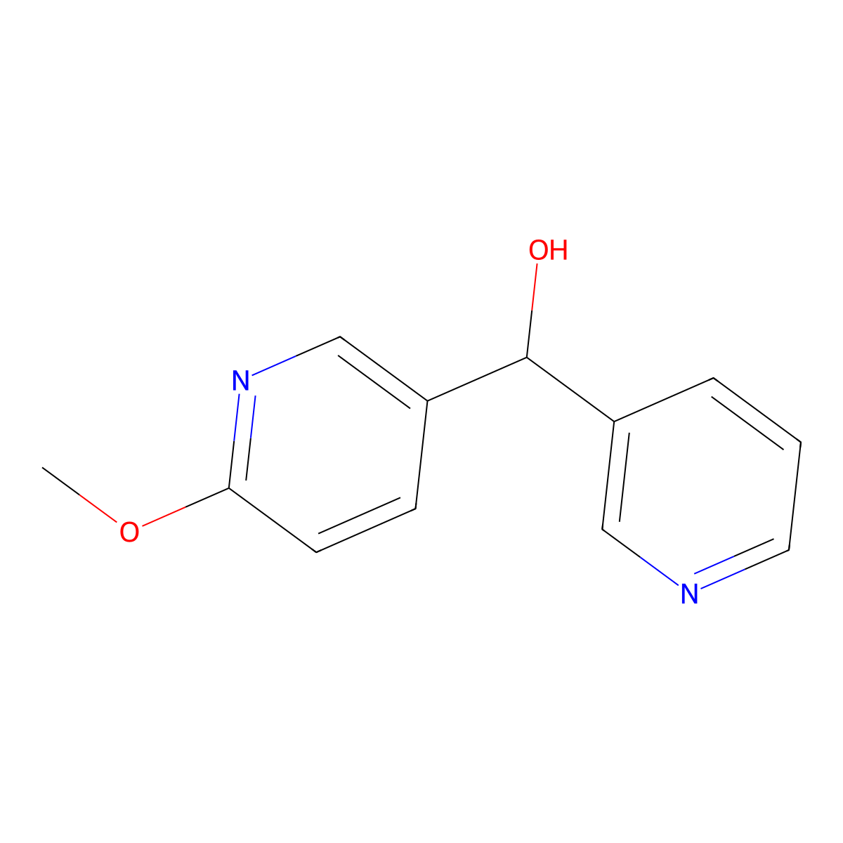 2-Methoxy-5-(pyrid-3-ylhydroxymethyl)pyridine molecular structure, CAS 112860-35-2