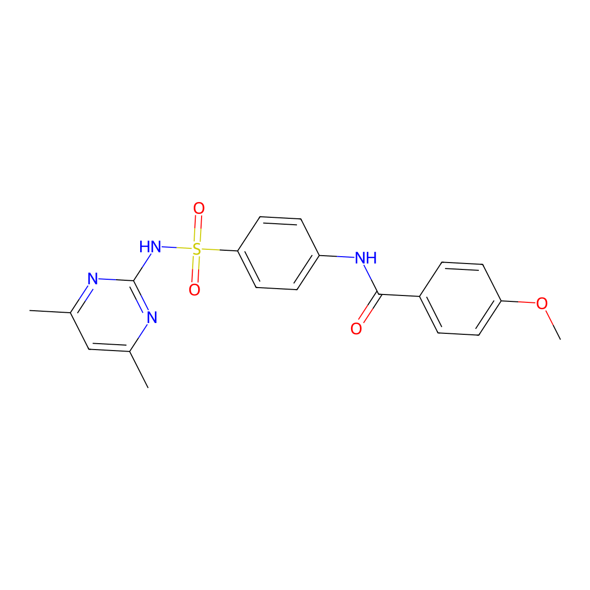 N-(4-{[(4,6-dimethyl-2-pyrimidinyl)amino]sulfonyl}phenyl)-4-methoxybenzamide molecular structure, CAS 112865-30-2