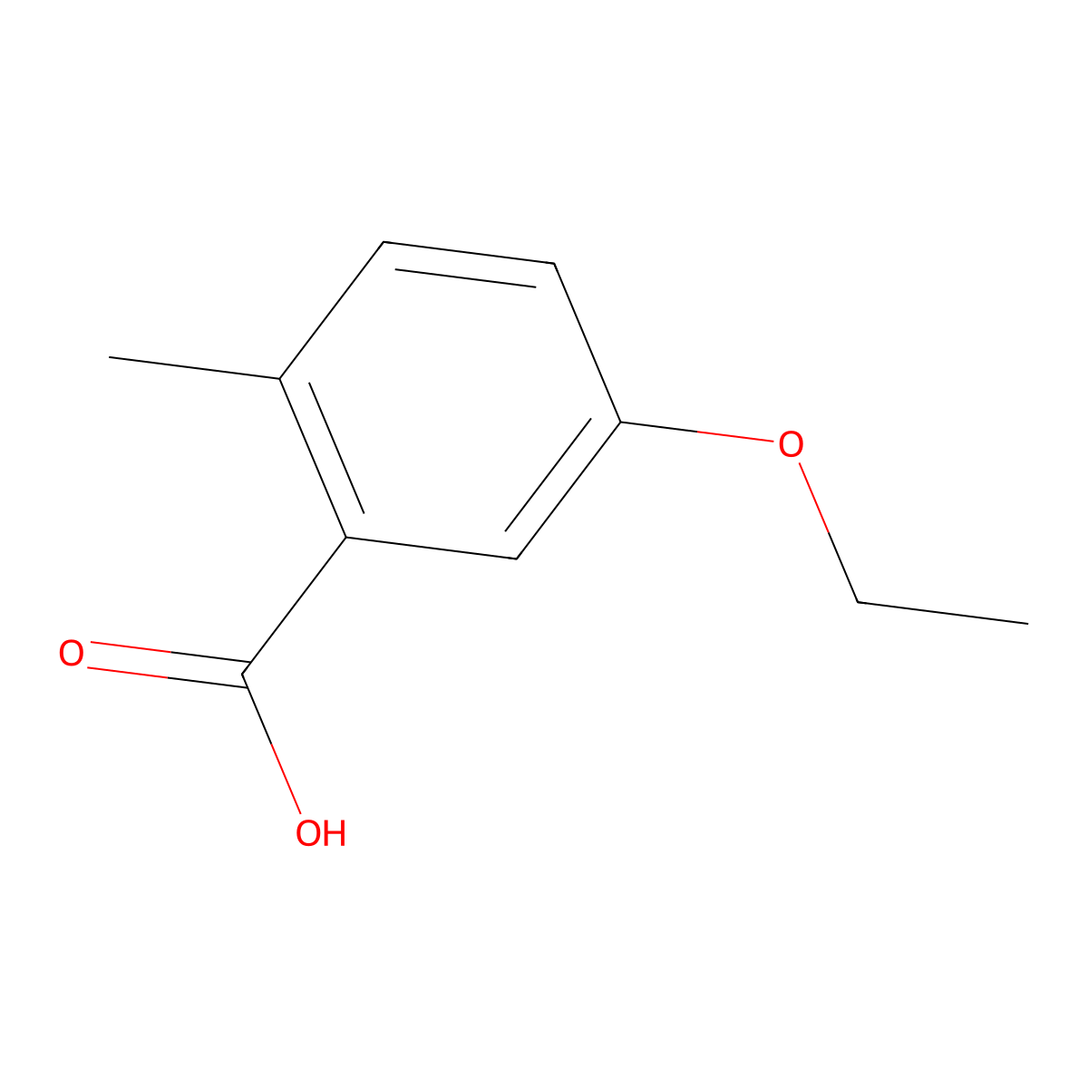 5-Ethoxy-2-methylbenzoic acid molecular structure, CAS 112868-41-4