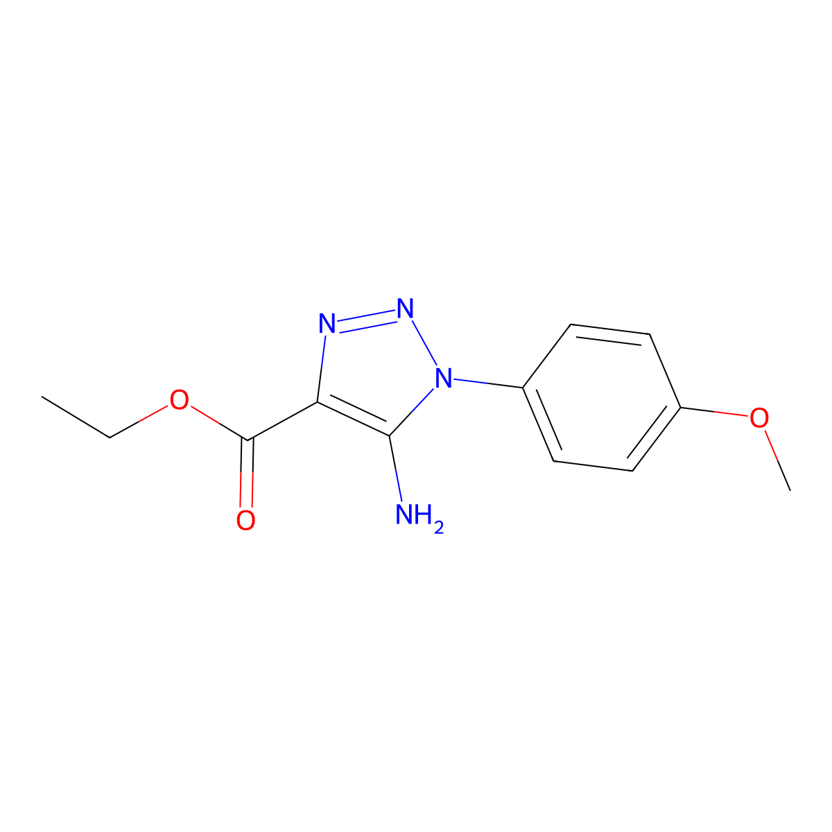 ethyl 5-amino-1-(4-methoxyphenyl)-1H-1,2,3-triazole-4-carboxylate molecular structure, CAS 112881-59-1