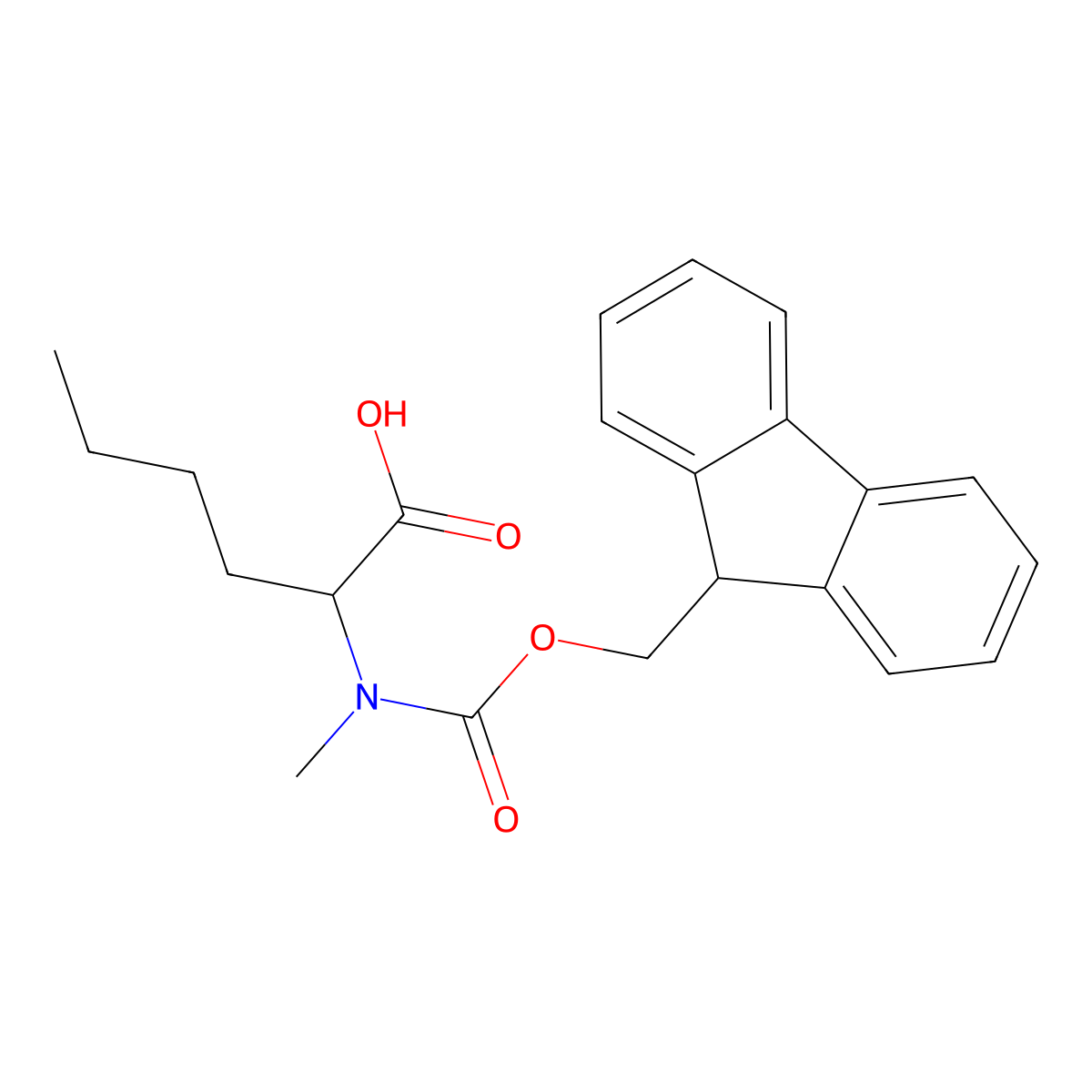 N-(((9H-Fluoren-9-yl)methoxy)carbonyl)-N-methyl-L-norleucine molecular structure, CAS 112883-42-8