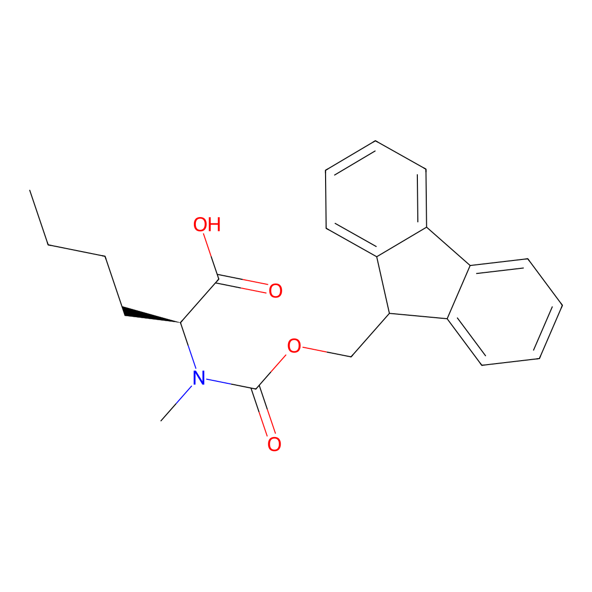 N-(((9H-Fluoren-9-yl)methoxy)carbonyl)-N-methyl-L-norleucine molecular structure, CAS 112883-42-8