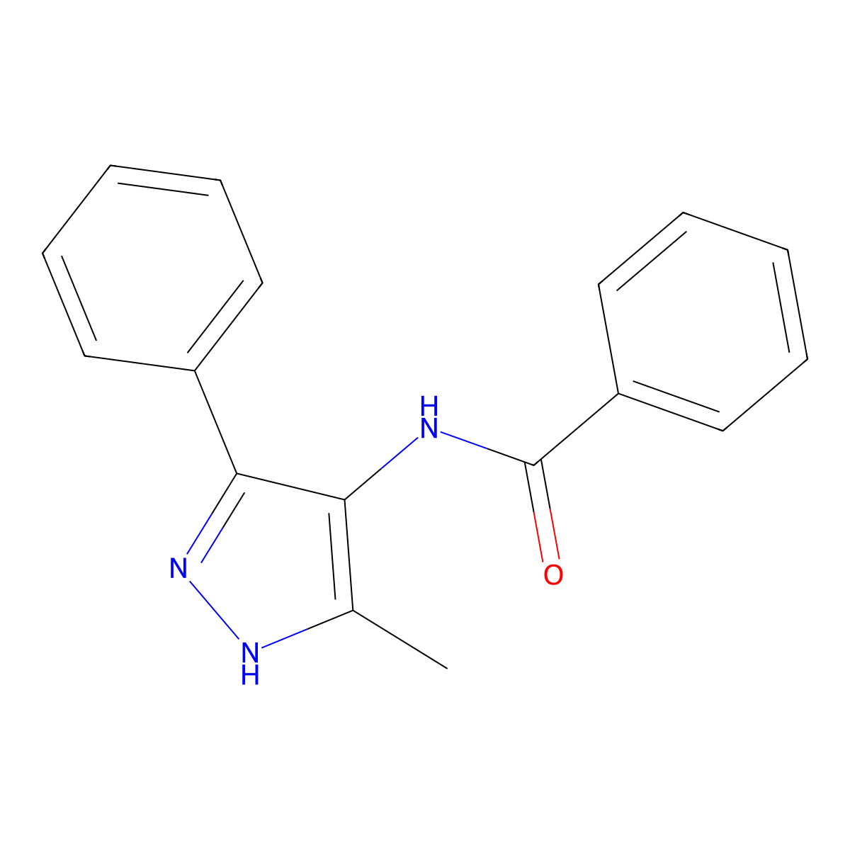 N-(3-Methyl-5-phenyl-1H-pyrazol-4-yl)-benzamide molecular structure, CAS 112884-52-3