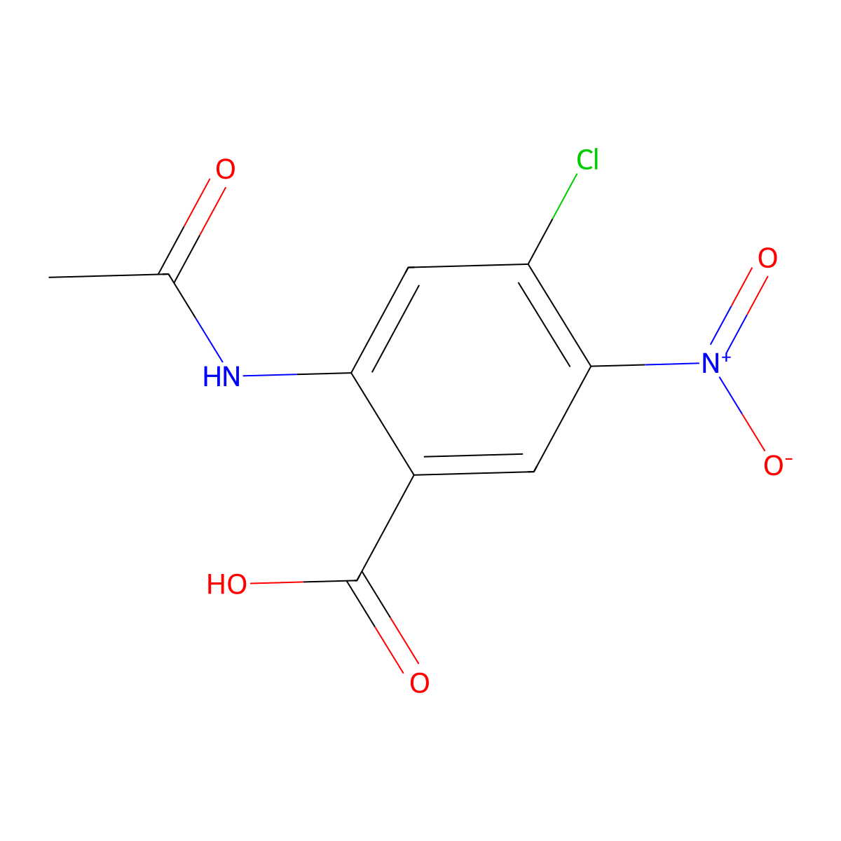 2-Acetylamino-4-chloro-5-nitrobenzoic acid molecular structure, CAS 112887-28-2